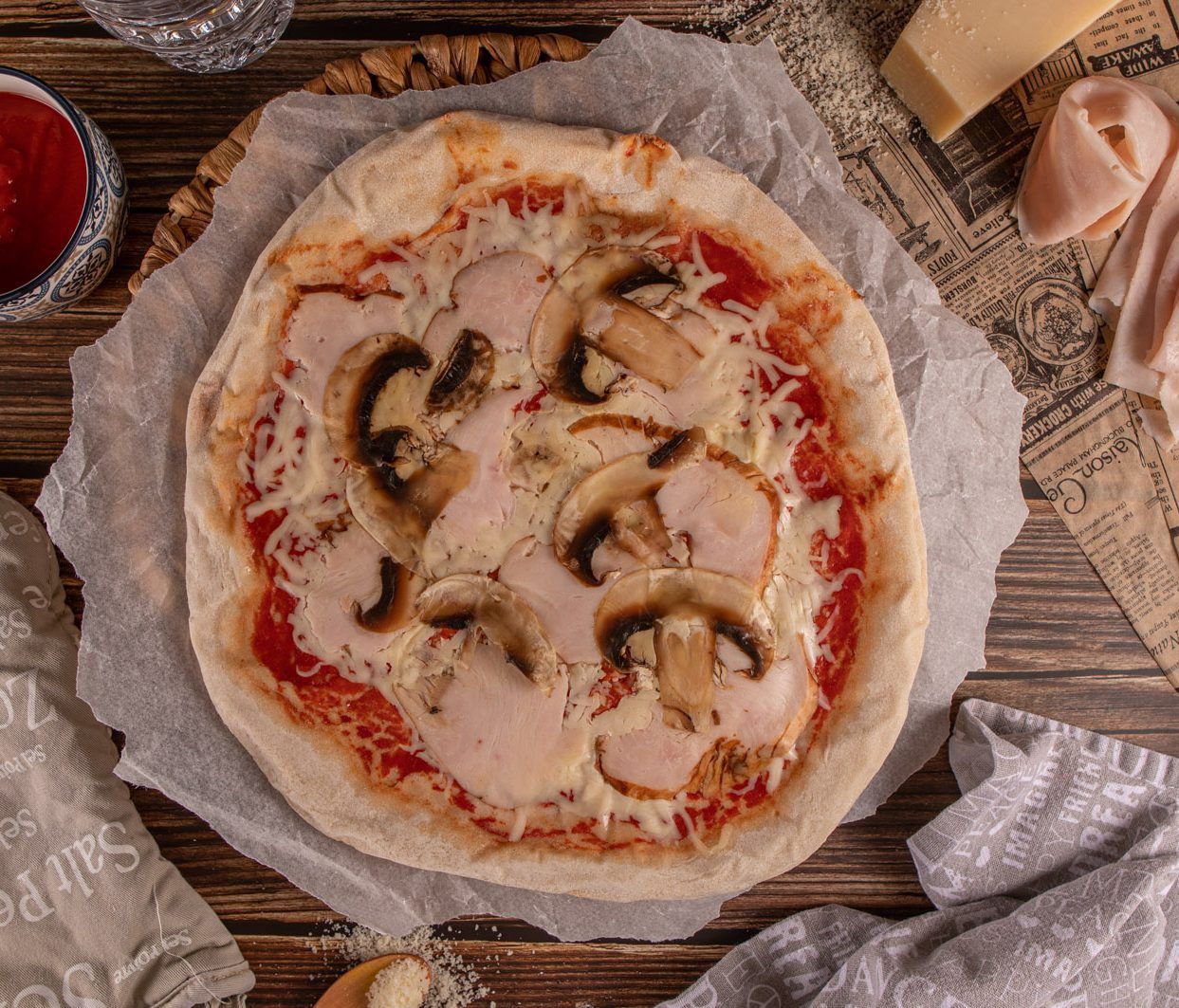 Pizza sana de pavo y champiñones de Natur Pizza