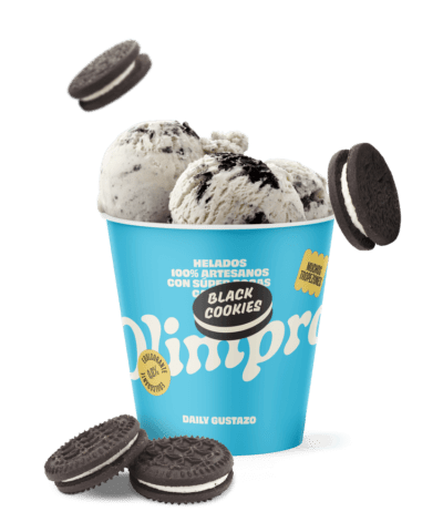helado proteico artesano sabor black cookies