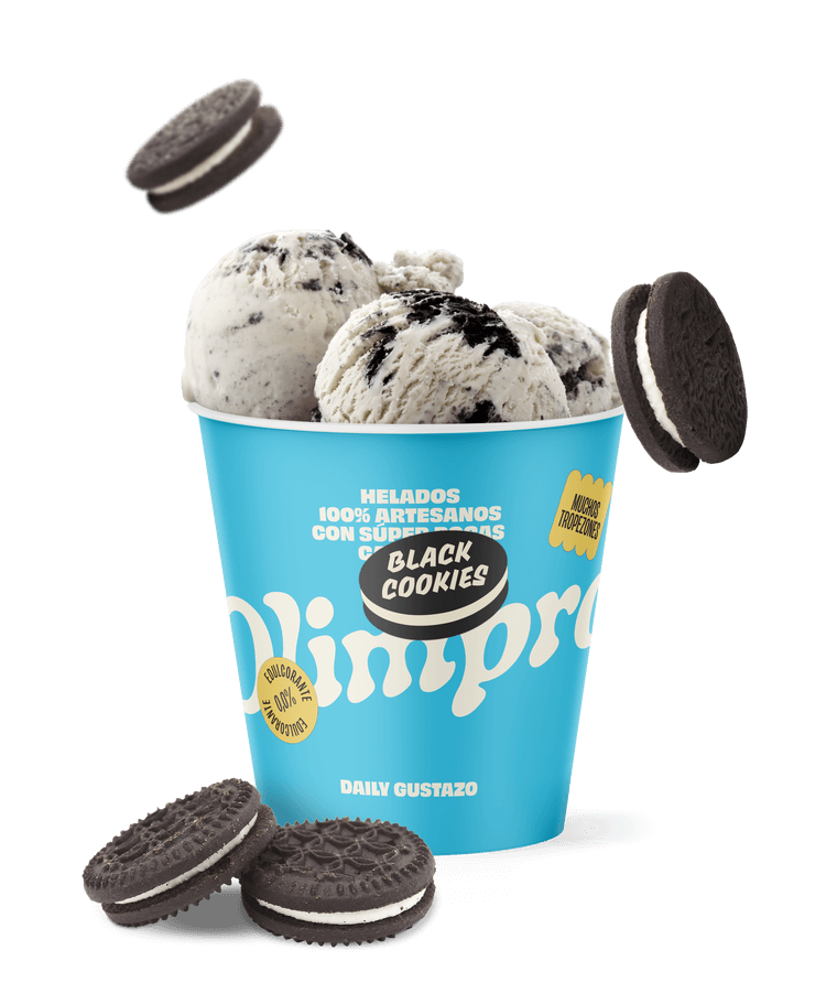 Helado Proteico Artesano Sabor Black Cookies