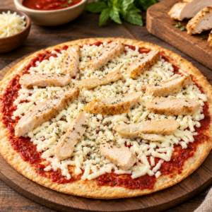 Pizza Baja en Calorías con Pechuga de Pollo